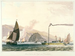 Steamboat on the Clyde near Dumbarton by William Daniell