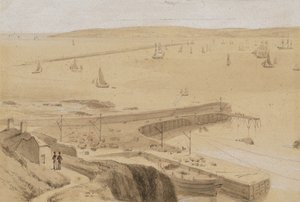 Study for Quay at Straddon Point Near Plymouth by William Daniell