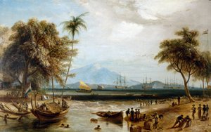 Water point at Anjer Point, on the island of Java (Indonesia) by William Daniell