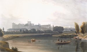 Windsor Castle from the River Thames: a West view, and fishing from punts