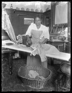 Emma Ironing in the Hassler Apartment at 150 Vermilyea Avenue, New York City, July 3, 1913