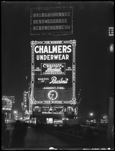 Illuminated Sign for Chalmers Underwear, New York City, January 6, 1917