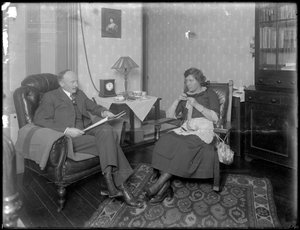 Mr. and Mrs. Austin Norris in unidentified living room by William Davis Hassler
