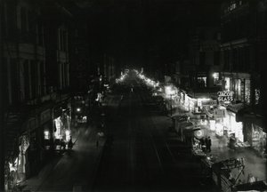 Night View of Grand Street at Orchard Street, NYC, 1917