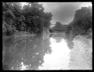 River with bridge, possibly in Meadsville, Pennsylvania