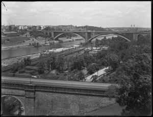 The Washington Bridge, High Bridge, and Washington Heights viewed from the Bronx, July 19, 1914 by William Davis Hassler