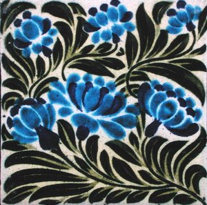 Tile with Floral Design