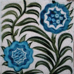 Tile with Stylised Flowers