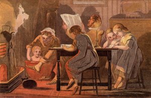 Saturday Night: a family reading and entertaining themselves in the evening by William Dickes