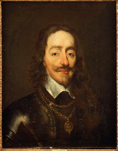 Portrait of King Charles I Wearing Armour and the Collage of the Order of the Garter by William Dobson