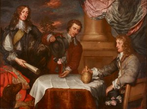 Portrait of Prince Rupert, Colonel William Legge and Colonel John Russell by William Dobson