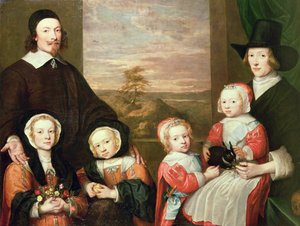 Unidentified family portrait, traditionally thought to be that of Sir Thomas Browne by William Dobson