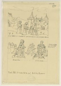 Tamworth Church - Window Glass: tracing in ink, nd [?17th cent] by William Dugdale