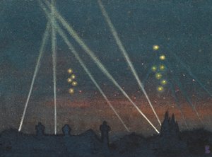 Searchlights During a Bombing Raid