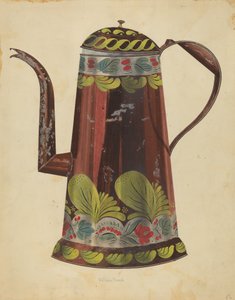 Toleware Tin Coffee Pot, c. 1937 by William Frank