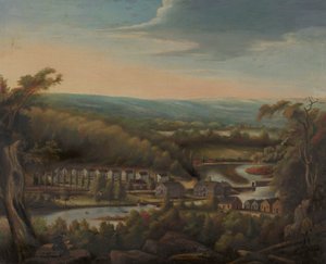 The Eli Whitney Gun Factory (verso: Blacksmith Shoeing Horse)