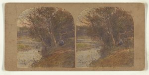 Man in pensive mood seated at riverbank by William Grundy