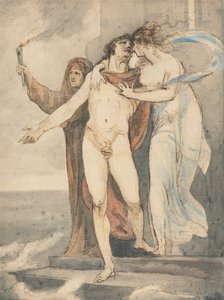 Leander Taking Leave of Hero Before Swimming Back Across the Hellespont