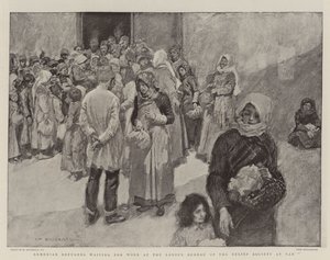 Armenian Refugees waiting for Work at the Labour Bureau of the Relief Society at Van by William Hatherell
