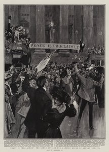 Peace is Proclaimed, the Scene Outside the Mansion House on Sunday Evening by William Hatherell