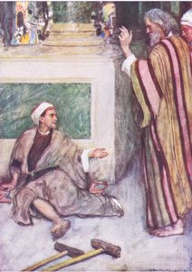 Peter and John healing the lame man by William Hatherell