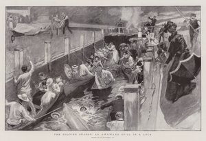 The Boating Season, an Awkward Spill in a Lock by William Hatherell
