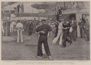 The Naval Manoeuvres, an Evening off Duty on Board a Battleship by William Hatherell
