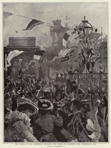 The Return of the Procession, rounding the Corner of Piccadilly and Constitution Hill by William Hatherell