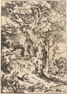 Study of Trees and Shrubs with Seated Figure by William Havell