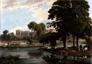 View of Windsor Castle from the playgrounds of Eton College, engraved by Robert Havell 1814 by William Havell
