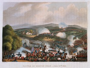 The Battle of Quatre Bras on 16th June, 1815, engraved by Thomas Sutherland by William Heath