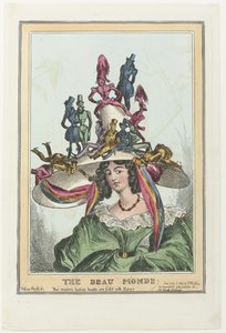 Woman with Large Hat on Which Male Figures Sit by William Heath