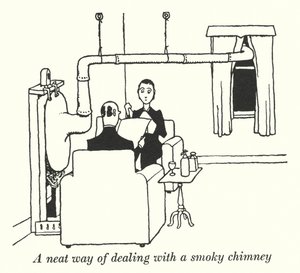 A Neat Way of Dealing with a Smoky Chimney by William Heath Robinson