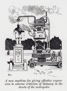 A New Machine for Giving Effective Expression to Adverse Criticism of Statuary in the Streets of the Metropolis by William Heath Robinson