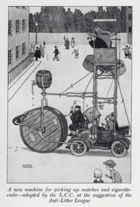A New Machine for Picking Up Matches and Cigarette-Ends Adopted by the LCC at the Suggestion of the Anti-Litter League by William Heath Robinson