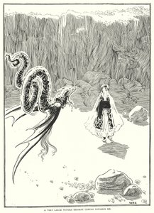 A Very Large Winged Serpent Coming Towards Me by William Heath Robinson