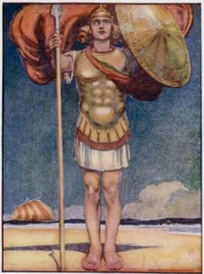 Achilles, fleetest of foot, and bravest of all Greek heroes by William Heath Robinson