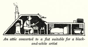 An Attic Converted to a Flat Suitable for a Black-and-White Artist by William Heath Robinson