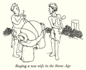 Buying a new wife in the Stone Age by William Heath Robinson