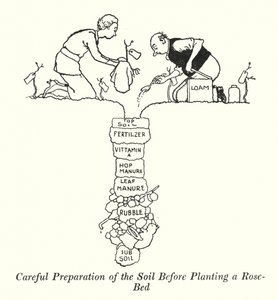 Careful Preparation of the Soil Before Planting a Rose-Bed by William Heath Robinson