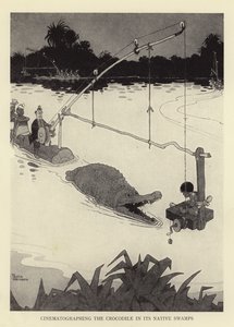 Cinematographing the Crocodile in Its Native Swamps by William Heath Robinson