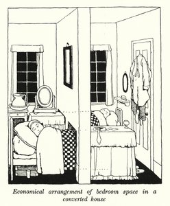 Economical Arrangement of Bedroom Space in a Converted House by William Heath Robinson