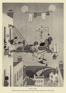 Flat Life, How the Tenant of the Top Flat Can Enjoy All the Amenities of a Back Garden by William Heath Robinson