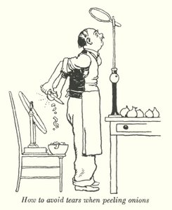 How to avoid tears when peeling onions by William Heath Robinson