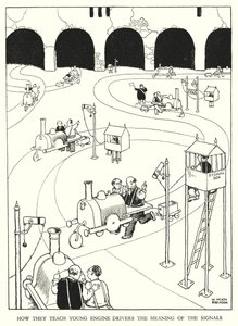 Illustration for Railway Ribaldry by W Heath Robinson by William Heath Robinson