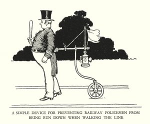 Illustration for Railway Ribaldry by W Heath Robinson by William Heath Robinson