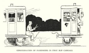 Illustration for Railway Ribaldry by W Heath Robinson by William Heath Robinson