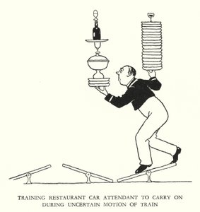Illustration for Railway Ribaldry by W Heath Robinson by William Heath Robinson