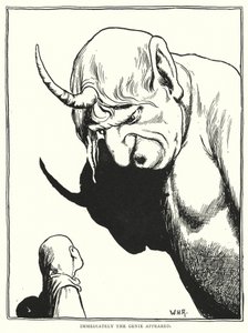 Immediately the genie appeared (engraving) by William Heath Robinson