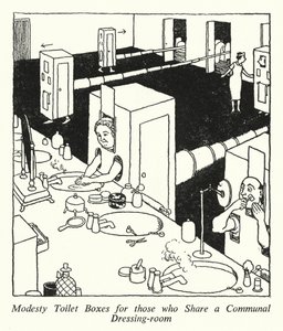 Modesty Toilet Boxes for those who Share a Communal Dressing-room by William Heath Robinson